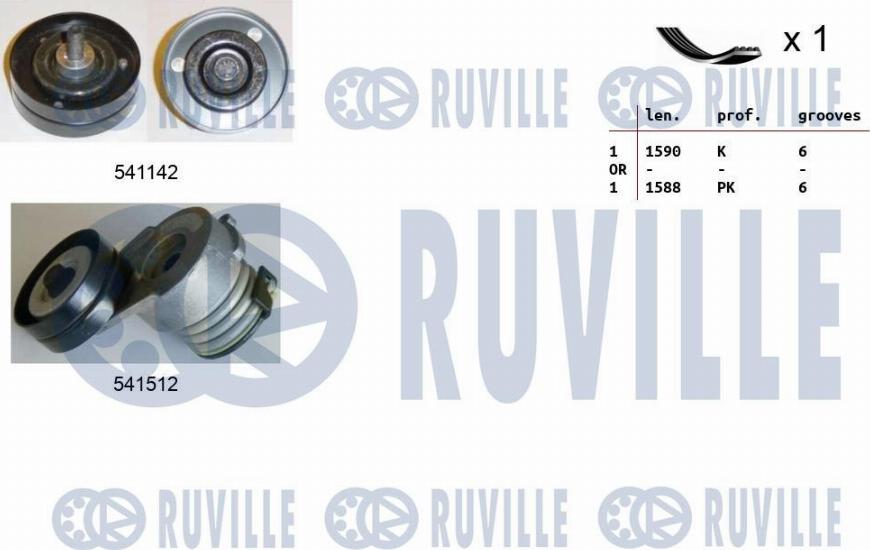Ruville 570170 - Поликлиновий ремінний комплект autozip.com.ua