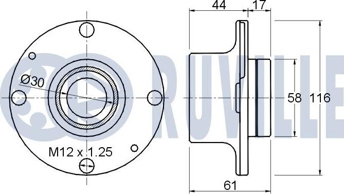 Ruville 220298 - Комплект підшипника маточини колеса autozip.com.ua