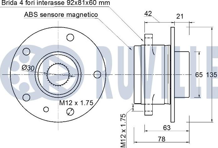 Ruville 221873 - Комплект підшипника маточини колеса autozip.com.ua