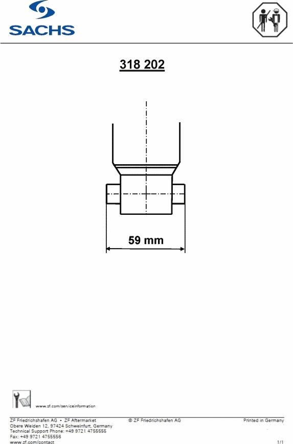 SACHS 318 202 - Ам-тор задній VW-Audi -Skoda 2012- autozip.com.ua