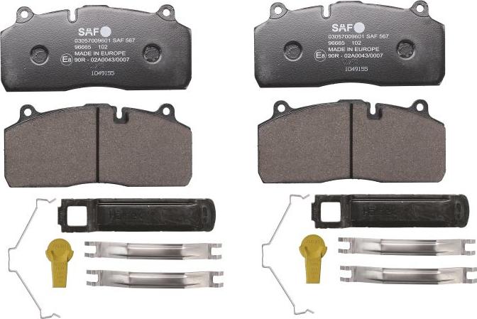 SAF 3057009601 - Гальмівні колодки, дискові гальма autozip.com.ua