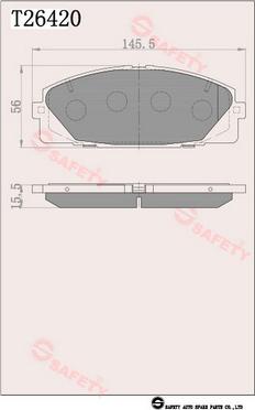 SAFETY T26420 - Гальмівні колодки, дискові гальма autozip.com.ua