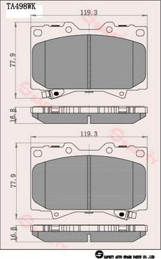 SAFETY TA498WK - Гальмівні колодки, дискові гальма autozip.com.ua