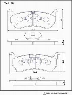 SAFETY TA116K - Гальмівні колодки, дискові гальма autozip.com.ua