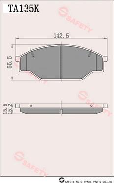 SAFETY TA135K - Гальмівні колодки, дискові гальма autozip.com.ua