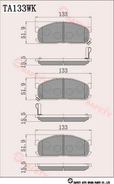 SAFETY TA133WK - Гальмівні колодки, дискові гальма autozip.com.ua