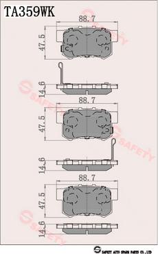 SAFETY TA359WK - Гальмівні колодки, дискові гальма autozip.com.ua