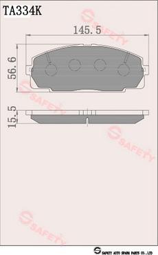 SAFETY TA334K - Гальмівні колодки, дискові гальма autozip.com.ua