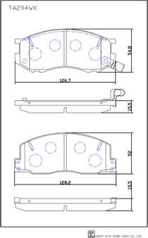 SAFETY TA294WK - Гальмівні колодки, дискові гальма autozip.com.ua