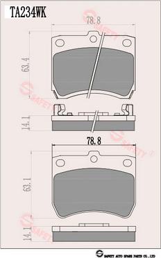 SAFETY TA234WK - Гальмівні колодки, дискові гальма autozip.com.ua