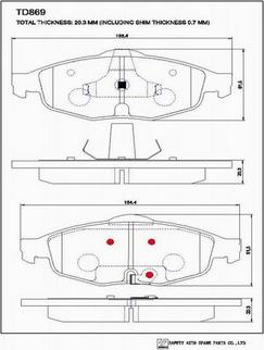 SAFETY TD869 - Гальмівні колодки, дискові гальма autozip.com.ua