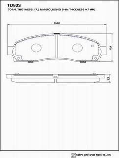 SAFETY TD833 - Гальмівні колодки, дискові гальма autozip.com.ua