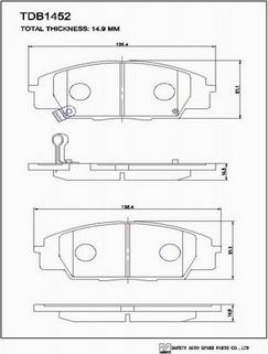 SAFETY TDB1452 - Гальмівні колодки, дискові гальма autozip.com.ua