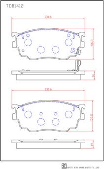 SAFETY TDB1412 - Гальмівні колодки, дискові гальма autozip.com.ua