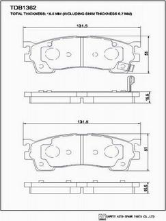 SAFETY TDB1362 - Гальмівні колодки, дискові гальма autozip.com.ua