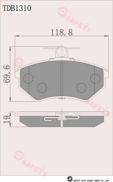 SAFETY TDB1310 - Гальмівні колодки, дискові гальма autozip.com.ua