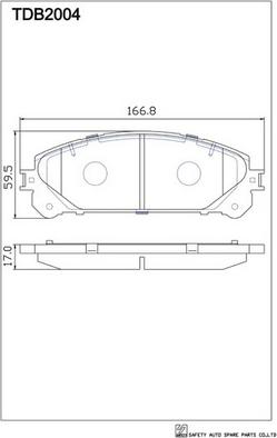 SAFETY TDB2004 - Гальмівні колодки, дискові гальма autozip.com.ua