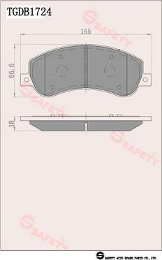 SAFETY TGDB1724 - Гальмівні колодки, дискові гальма autozip.com.ua