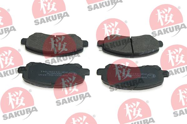 SAKURA 600-50-4340 - Гальмівні колодки, дискові гальма autozip.com.ua