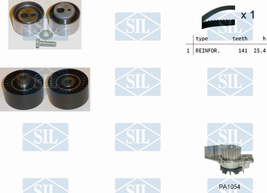 Saleri SIL K5PA1054 - Водяний насос + комплект зубчатого ременя autozip.com.ua