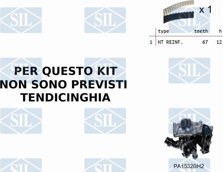 Saleri SIL K1PA1532BH2 - Водяний насос + комплект зубчатого ременя autozip.com.ua