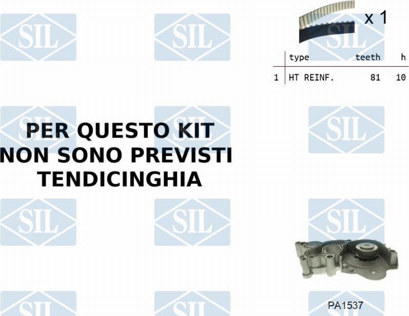 Saleri SIL K1PA1537 - Водяний насос + комплект зубчатого ременя autozip.com.ua