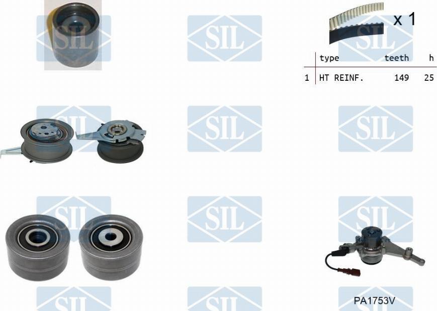 Saleri SIL K1PA1753V - Водяний насос + комплект зубчатого ременя autozip.com.ua