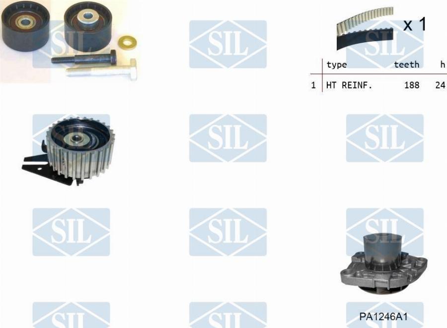 Saleri SIL K8PA1246A1 - Водяний насос + комплект зубчатого ременя autozip.com.ua