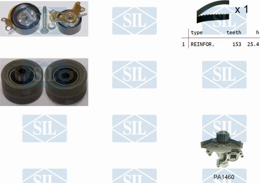 Saleri SIL K2PA1460 - Водяний насос + комплект зубчатого ременя autozip.com.ua