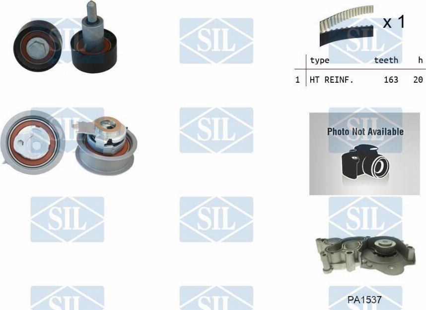 Saleri SIL K2PA1537 - Водяний насос + комплект зубчатого ременя autozip.com.ua
