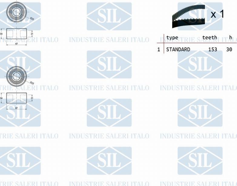 Saleri SIL TK1049 - Комплект ременя ГРМ autozip.com.ua