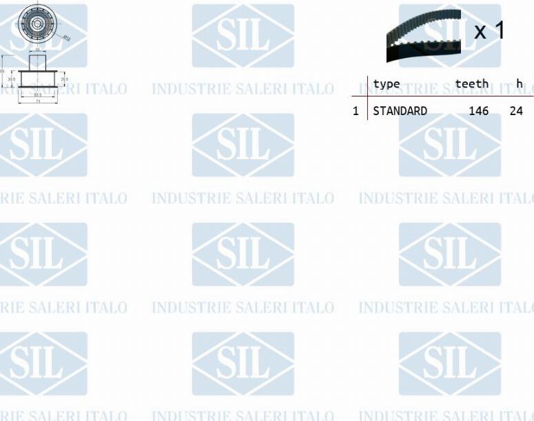 Saleri SIL TK1185 - Комплект ременя ГРМ autozip.com.ua