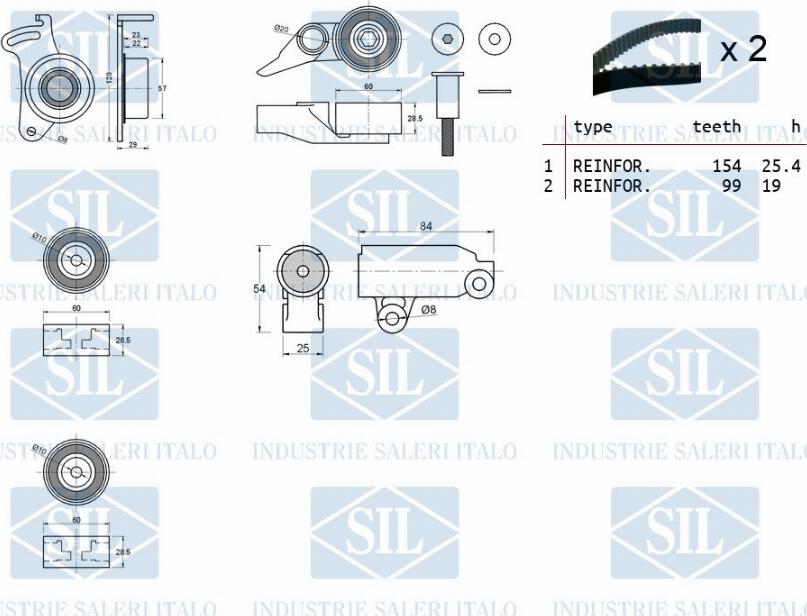 Saleri SIL TK1300 - Комплект ременя ГРМ autozip.com.ua