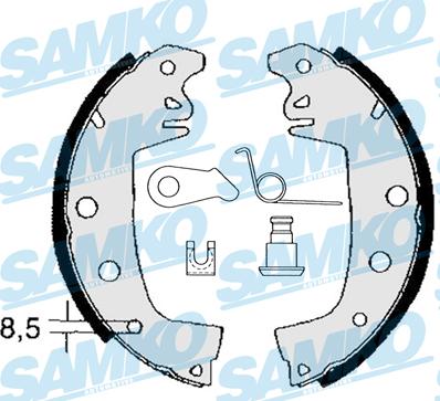 Samko 82971 - Комплект гальм, барабанний механізм autozip.com.ua