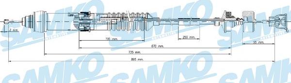 Samko C0016C - Трос, управління зчепленням autozip.com.ua