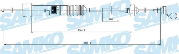 Samko C0013C - Трос, управління зчепленням autozip.com.ua