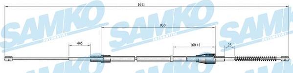 Samko C0809B - Трос, гальмівна система autozip.com.ua