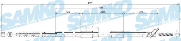 Samko C0875B - Трос, гальмівна система autozip.com.ua