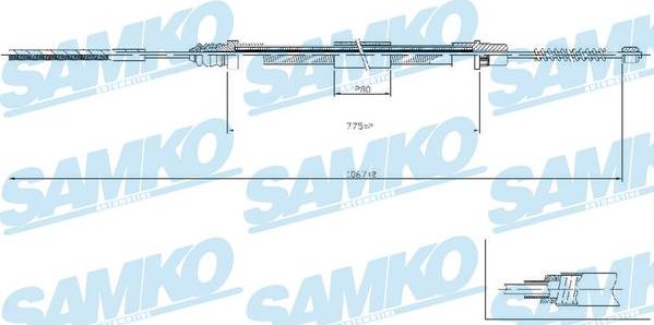Samko C0209B - Трос, гальмівна система autozip.com.ua