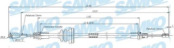 Samko C0755B - Трос, гальмівна система autozip.com.ua