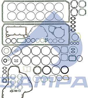 Sampa 020.753 - Комплект прокладок, двигун autozip.com.ua