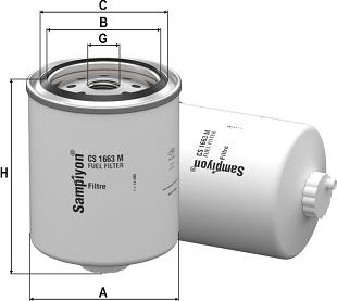 SAMPIYON FILTER CS 1663 M - Паливний фільтр autozip.com.ua