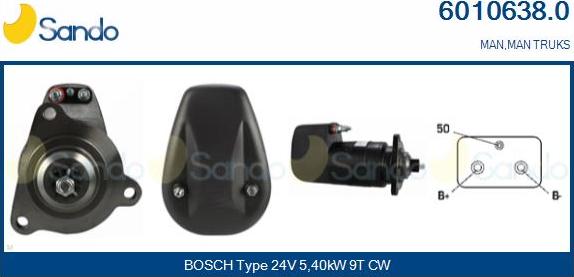 Sando 6010638.0 - Стартер autozip.com.ua