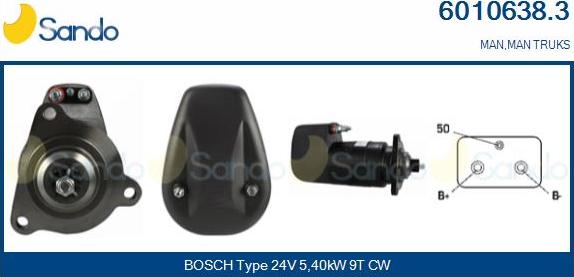 Sando 6010638.3 - Стартер autozip.com.ua