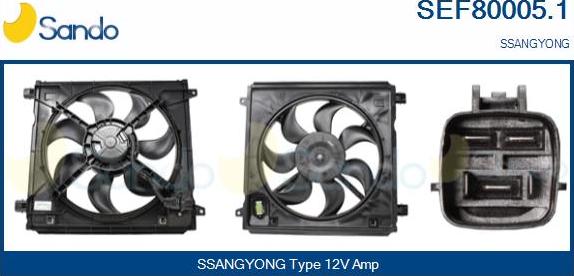 Sando SEF80005.1 - Електродвигун, вентилятор радіатора autozip.com.ua