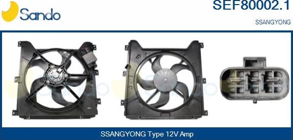 Sando SEF80002.1 - Електродвигун, вентилятор радіатора autozip.com.ua