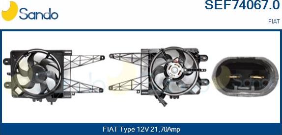 Sando SEF74067.0 - Електродвигун, вентилятор радіатора autozip.com.ua
