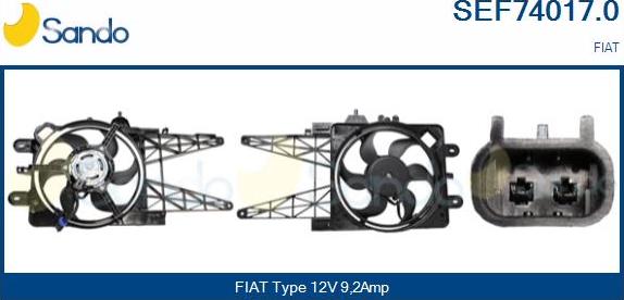 Sando SEF74017.0 - Електродвигун, вентилятор радіатора autozip.com.ua
