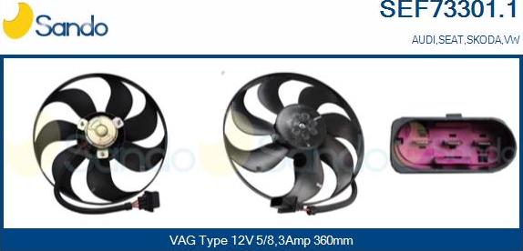 Sando SEF73301.1 - Вентилятор, охолодження двигуна autozip.com.ua