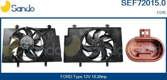 Sando SEF72015.0 - Електродвигун, вентилятор радіатора autozip.com.ua